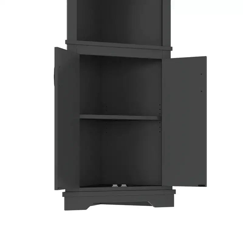 GDFStudio Aetheron Rustic Wooden Tall Corner Cabinet