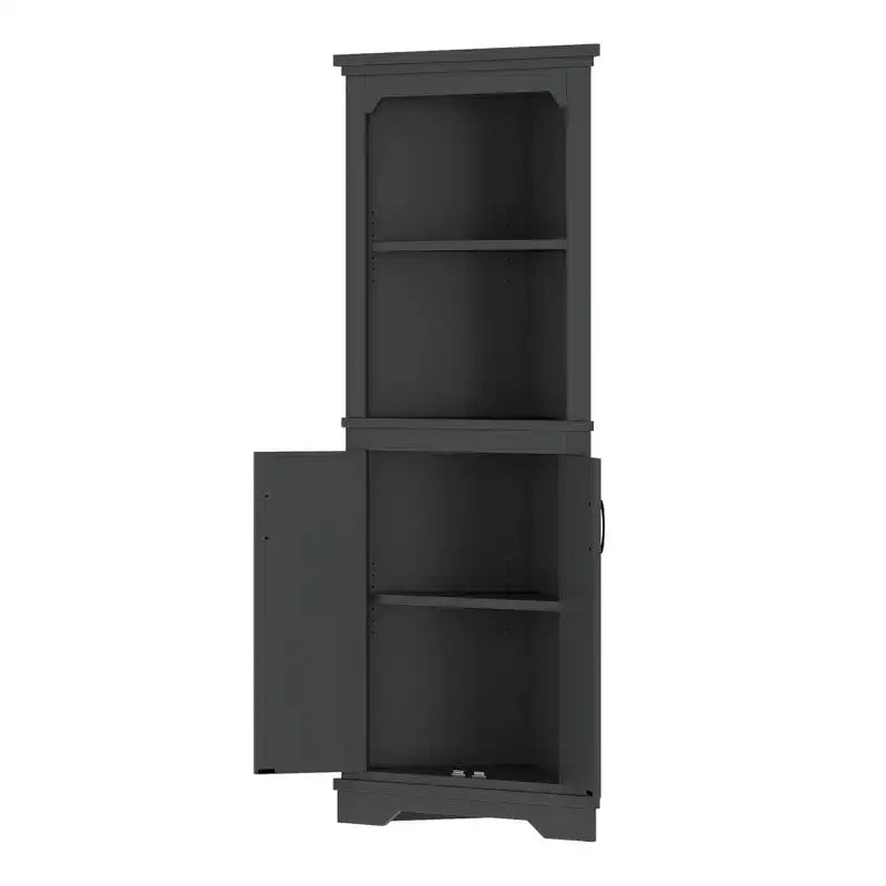 GDFStudio Aetheron Rustic Wooden Tall Corner Cabinet