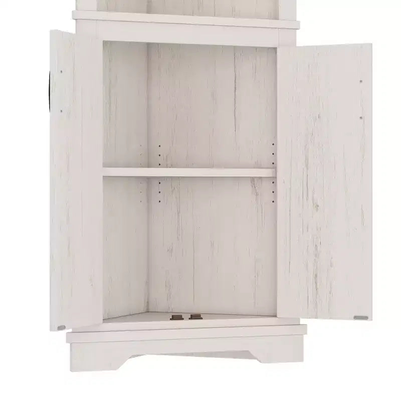 GDFStudio Aetheron Rustic Wooden Tall Corner Cabinet