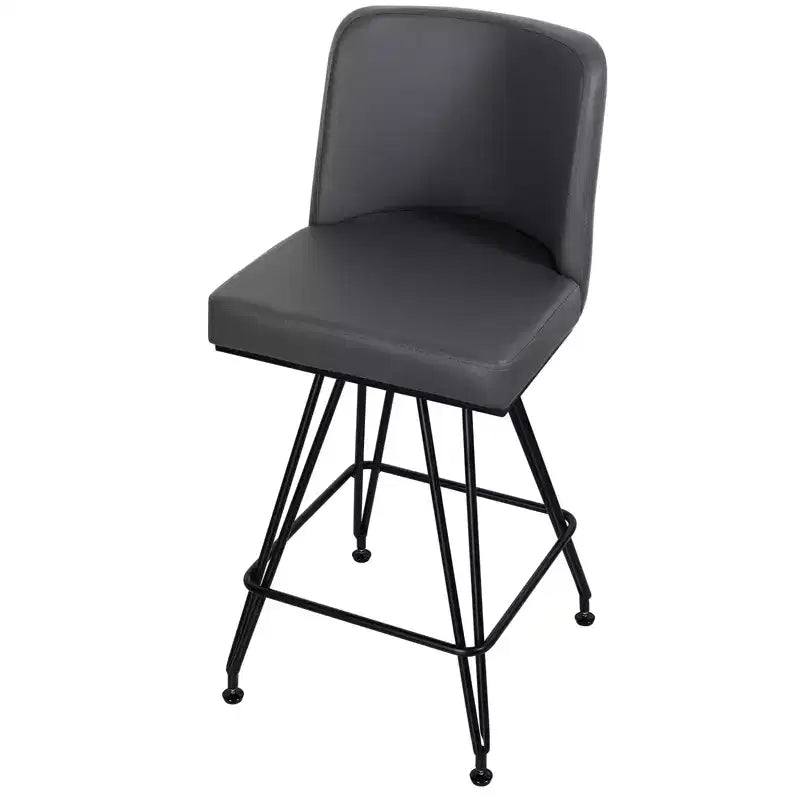 Bekrvio 26 Swivel Counter Height Bar Stools Set of 1/2/3/4, Faux Leather or Velvet Upholstered with V-Shaped Metal Base for Kitchen Island