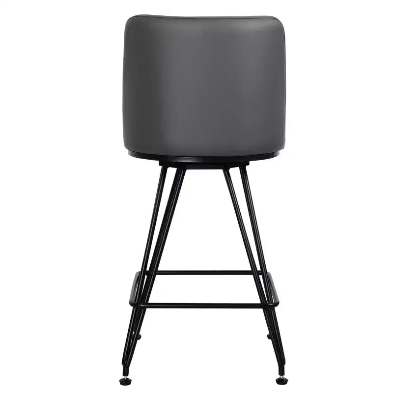 Bekrvio 26 Swivel Counter Height Bar Stools Set of 1/2/3/4, Faux Leather or Velvet Upholstered with V-Shaped Metal Base for Kitchen Island
