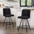 Bekrvio 26 Swivel Counter Height Bar Stools Set of 1/2/3/4, Faux Leather or Velvet Upholstered with V-Shaped Metal Base for Kitchen Island