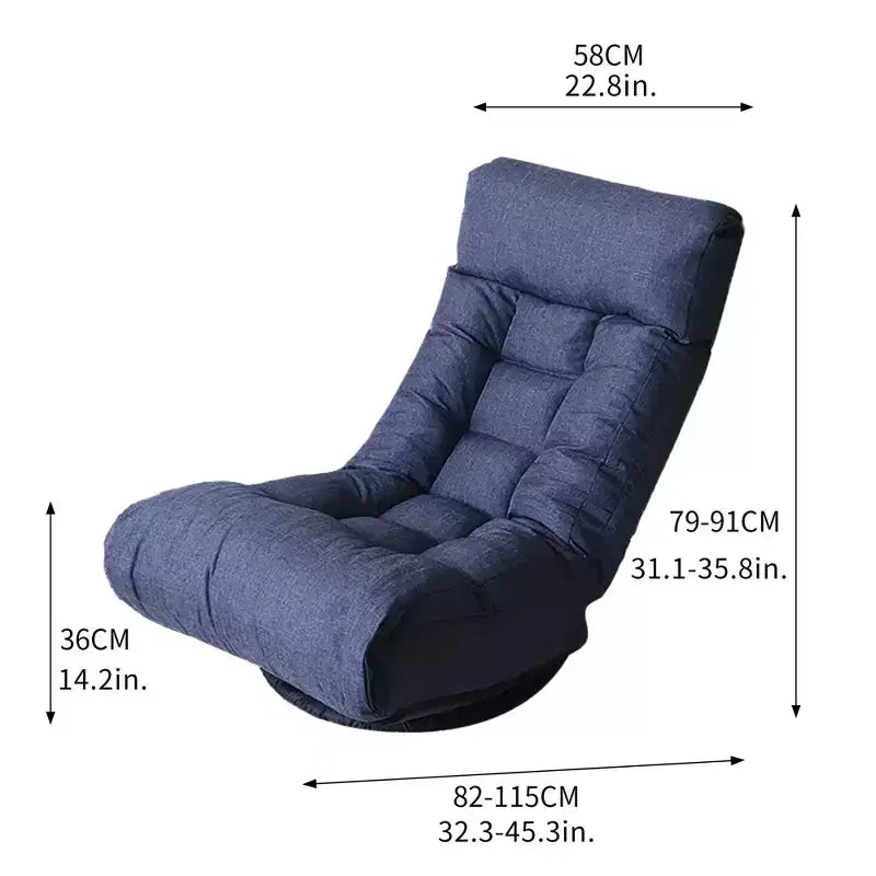 GDFStudio Sharp Swivel Floor Chair, Adjustable Upholstered Reclining with Ottoman