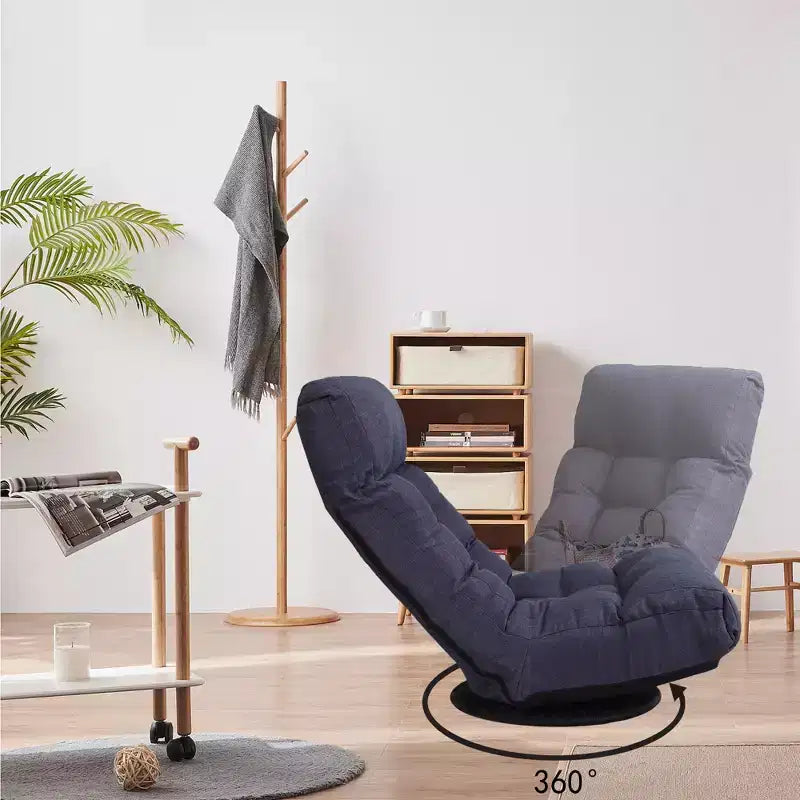 GDFStudio Sharp Swivel Floor Chair, Adjustable Upholstered Reclining with Ottoman