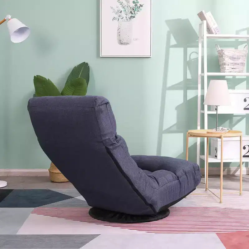 GDFStudio Sharp Swivel Floor Chair, Adjustable Upholstered Reclining with Ottoman