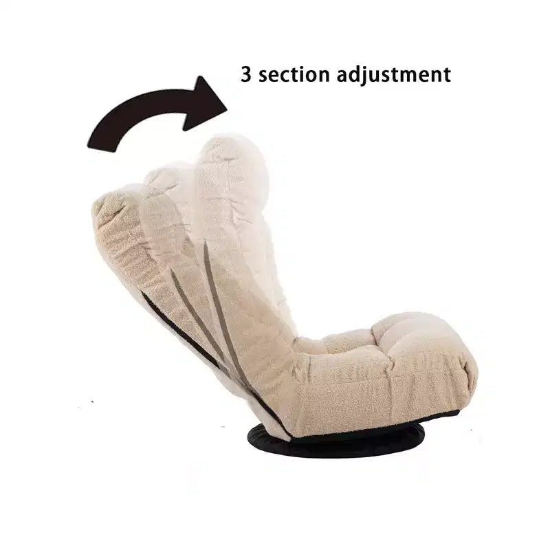 GDFStudio Sharp Swivel Floor Chair, Adjustable Upholstered Reclining with Ottoman