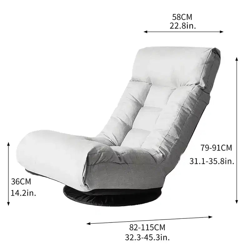 GDFStudio Sharp Swivel Floor Chair, Adjustable Upholstered Reclining with Ottoman