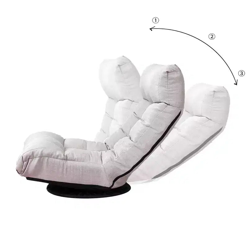 GDFStudio Sharp Swivel Floor Chair, Adjustable Upholstered Reclining with Ottoman