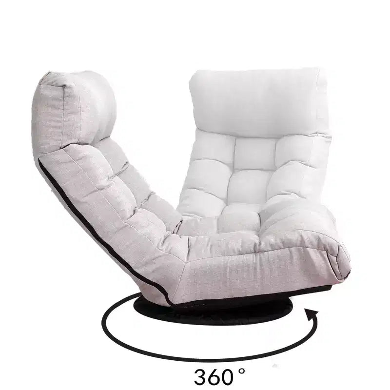 GDFStudio Sharp Swivel Floor Chair, Adjustable Upholstered Reclining with Ottoman