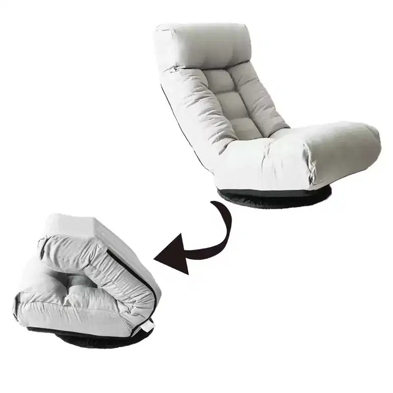 GDFStudio Sharp Swivel Floor Chair, Adjustable Upholstered Reclining with Ottoman