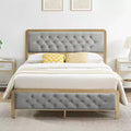 Full Size Velvet Upholstered Platform Bed Frame C Button Tufted Headboard & Footboard