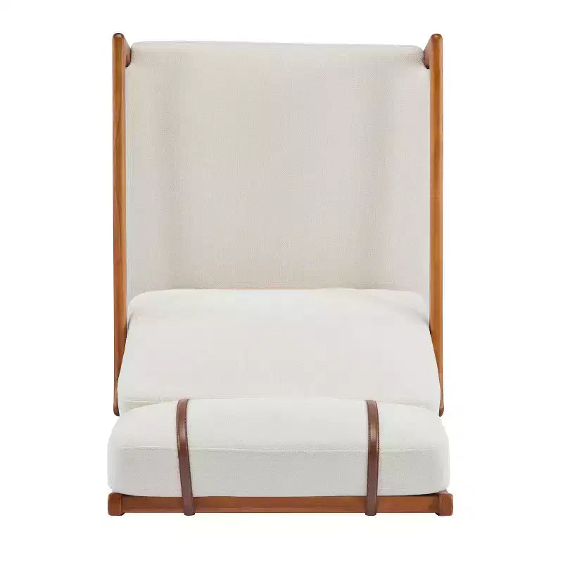 Mid-Century Accent Armchair Duo High-Back Solid Wood Frame, Lounge Chairs for Living Room, Bedroom or Reading Nook