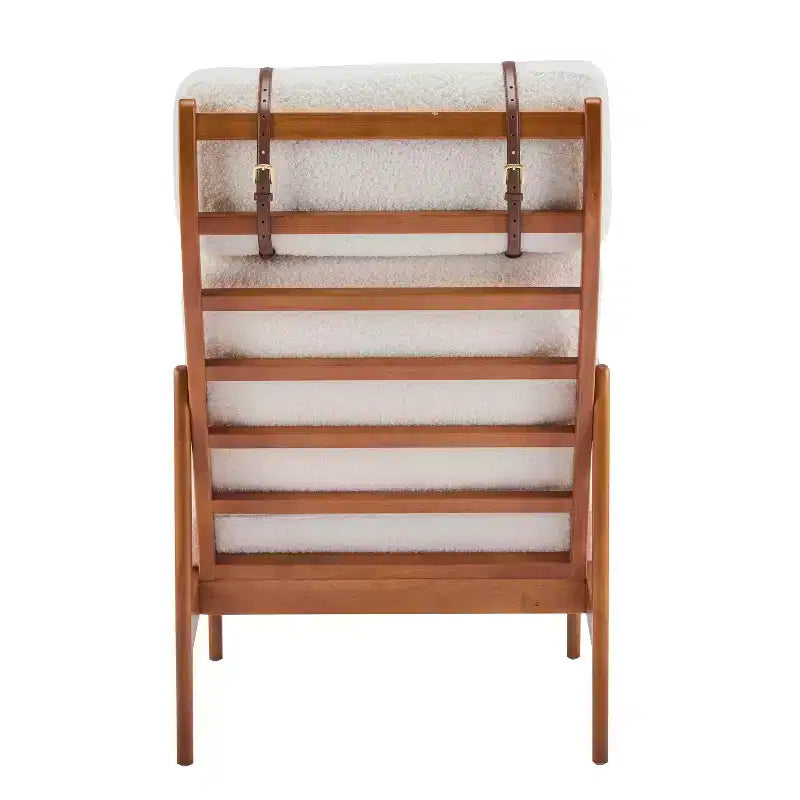 Mid-Century Accent Armchair Duo High-Back Solid Wood Frame, Lounge Chairs for Living Room, Bedroom or Reading Nook