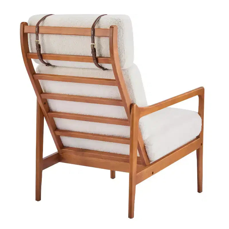 Mid-Century Accent Armchair Duo High-Back Solid Wood Frame, Lounge Chairs for Living Room, Bedroom or Reading Nook