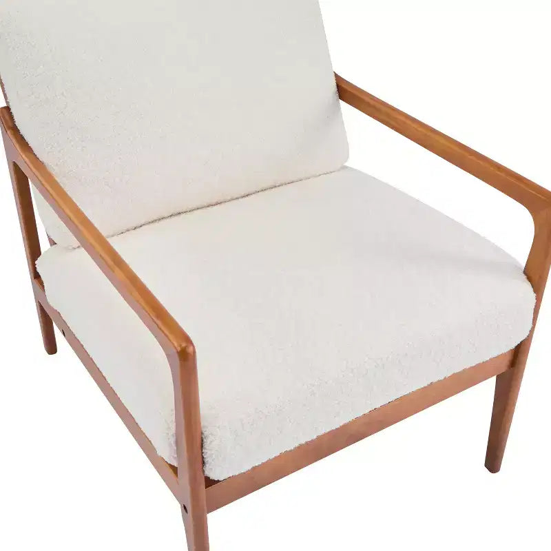 Mid-Century Accent Armchair Duo High-Back Solid Wood Frame, Lounge Chairs for Living Room, Bedroom or Reading Nook