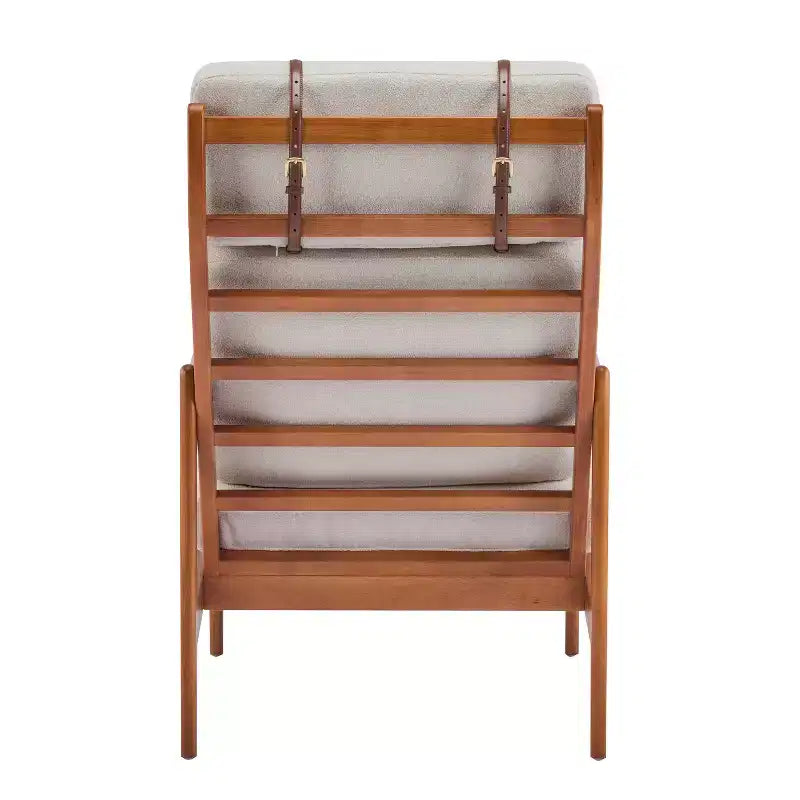 Mid-Century Accent Armchair Duo High-Back Solid Wood Frame, Lounge Chairs for Living Room, Bedroom or Reading Nook