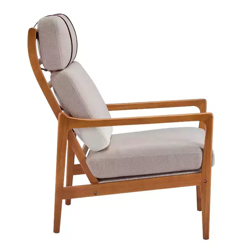 Mid-Century Accent Armchair Duo High-Back Solid Wood Frame, Lounge Chairs for Living Room, Bedroom or Reading Nook