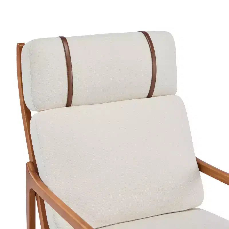 Mid-Century Accent Armchair Duo High-Back Solid Wood Frame, Lounge Chairs for Living Room, Bedroom or Reading Nook