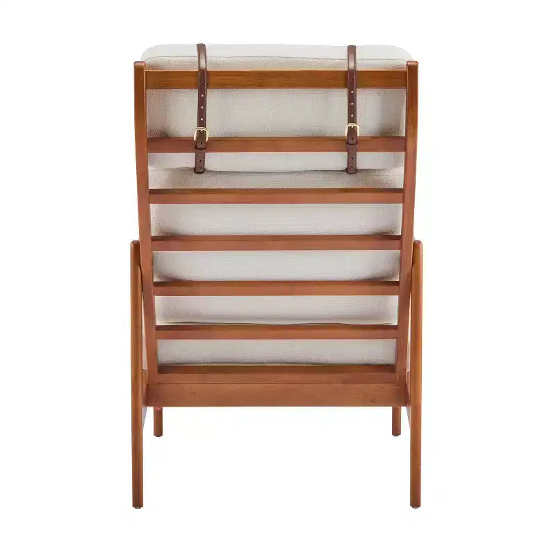 Mid-Century Accent Armchair Duo High-Back Solid Wood Frame, Lounge Chairs for Living Room, Bedroom or Reading Nook