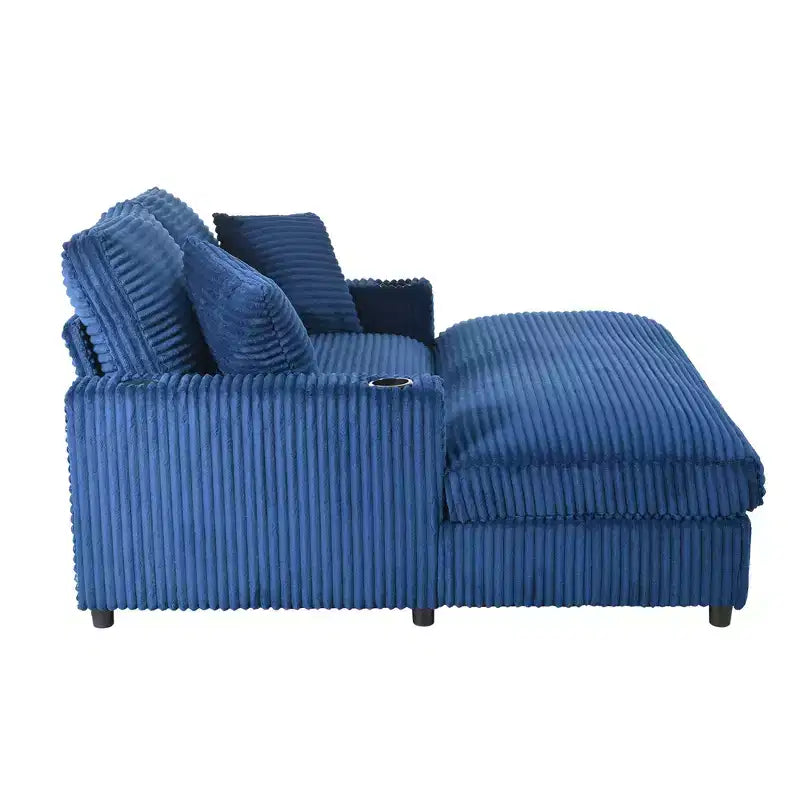 Christopher Knight Home Alkrista Corduroy Upholstered 64W Double Chaise Lounge