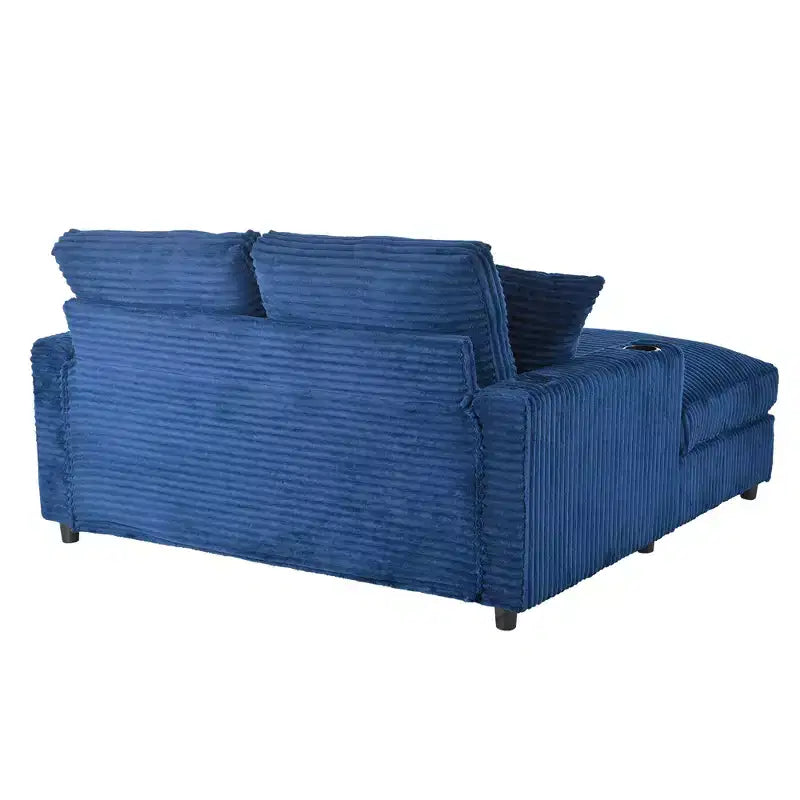 Christopher Knight Home Alkrista Corduroy Upholstered 64W Double Chaise Lounge