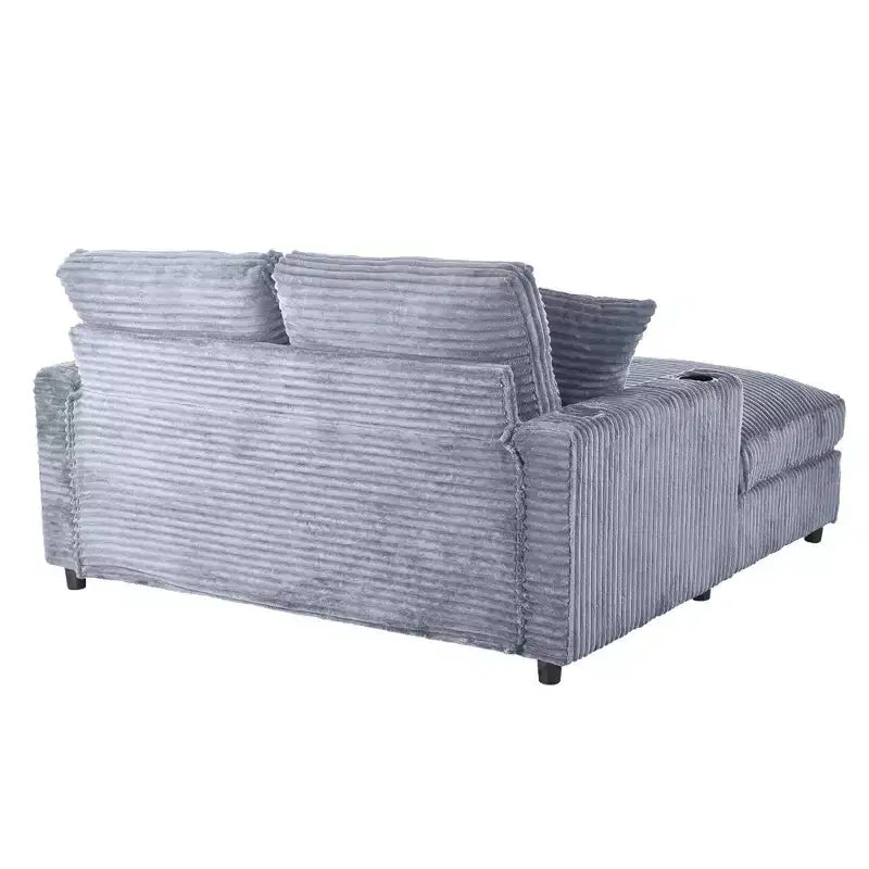 Christopher Knight Home Alkrista Corduroy Upholstered 64W Double Chaise Lounge