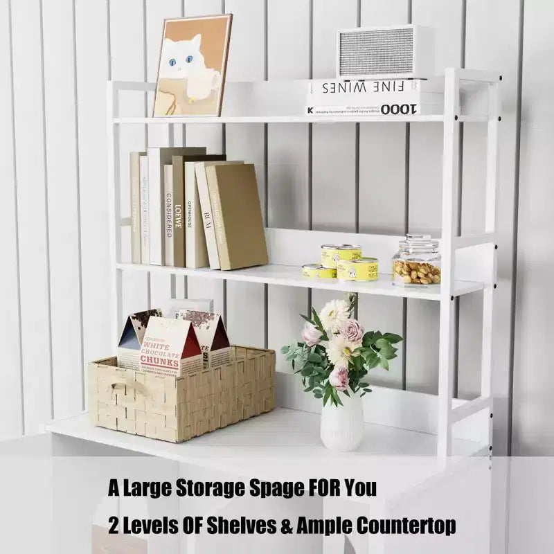 COZONY Large Litter Box Enclosure with Shelves & Doors, 52 Cat Litter Box Cabinet Furniture, Hidden Kitty Litter Box Enclosure with Scratch Pad