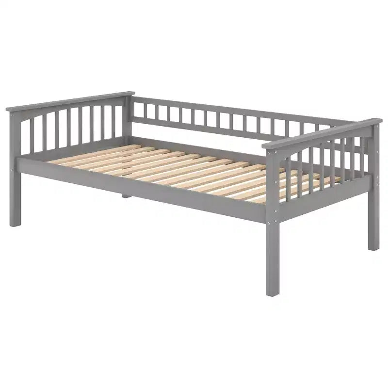Wood Bunk Bed with Drawers, Convertible Bunk Bed with Two Storage Drawers, Solid Wood Detachable Bunk Bed Frame