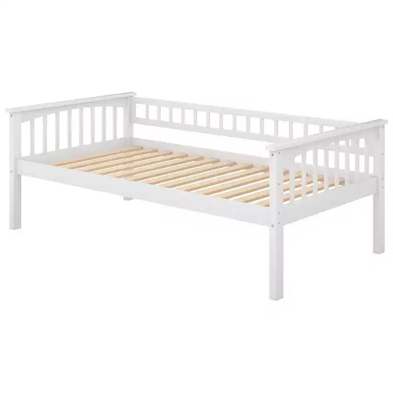 Wood Bunk Bed with Drawers, Convertible Bunk Bed with Two Storage Drawers, Solid Wood Detachable Bunk Bed Frame