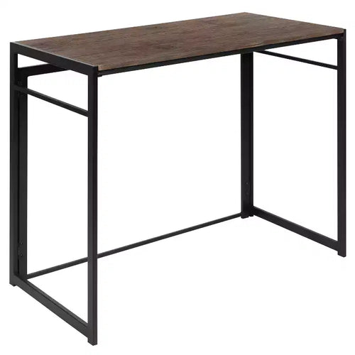 Emma and Oliver 40 Rustic Home Office Folding Computer Desk - Laptop Desk